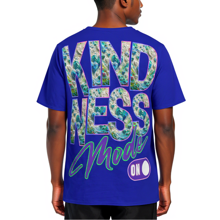 Men's Crewneck Cotton+Polyester Premium T-shirt | "Kindness Mode On"