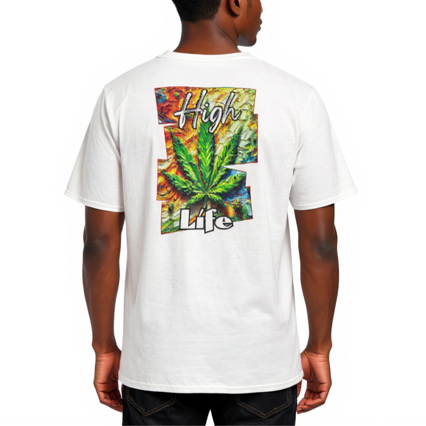 Men's Crewneck Cotton+Polyester Premium T-shirt | "High Life"