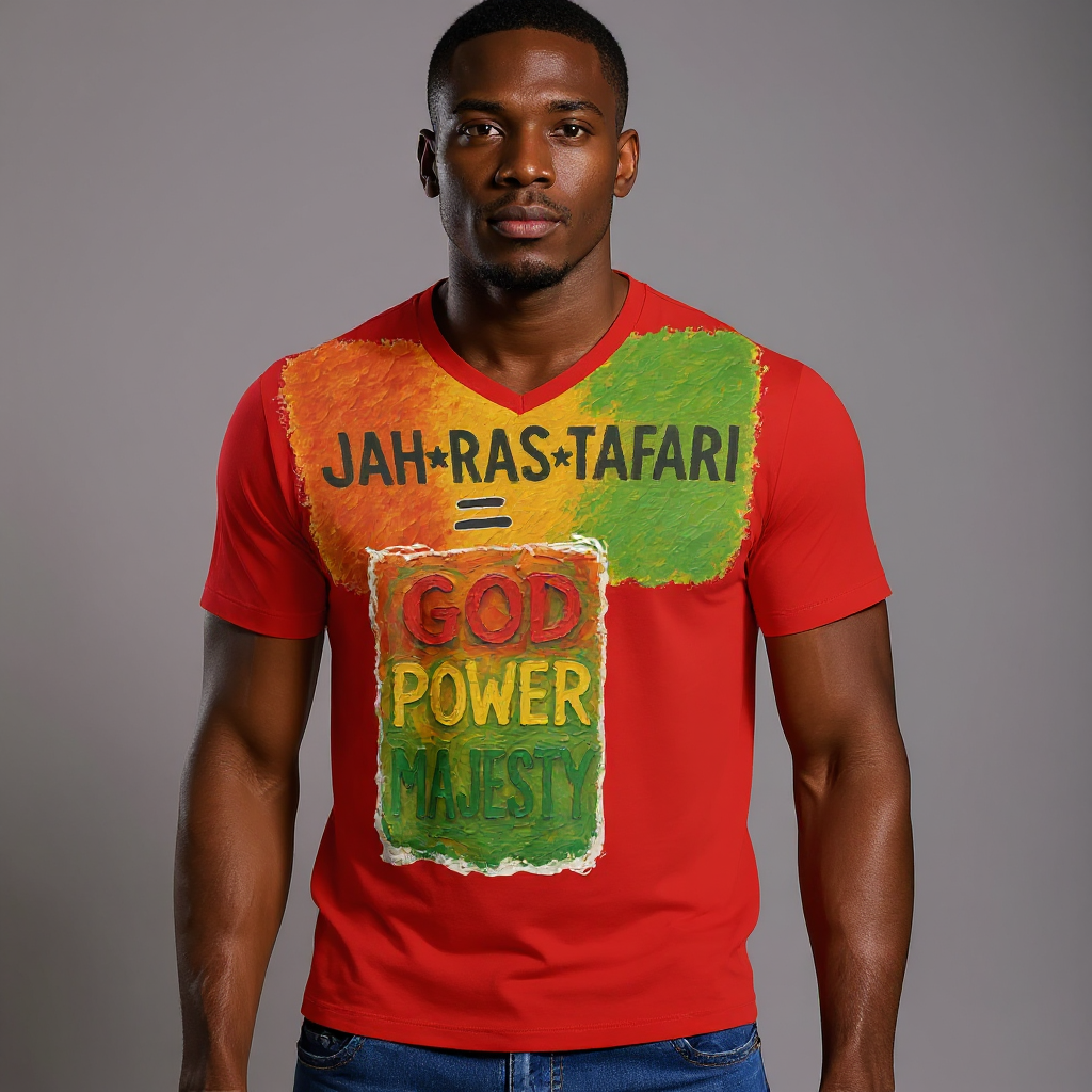 SoftSoul™ V-Neck Tee | "Jah.Ras.Tafari"