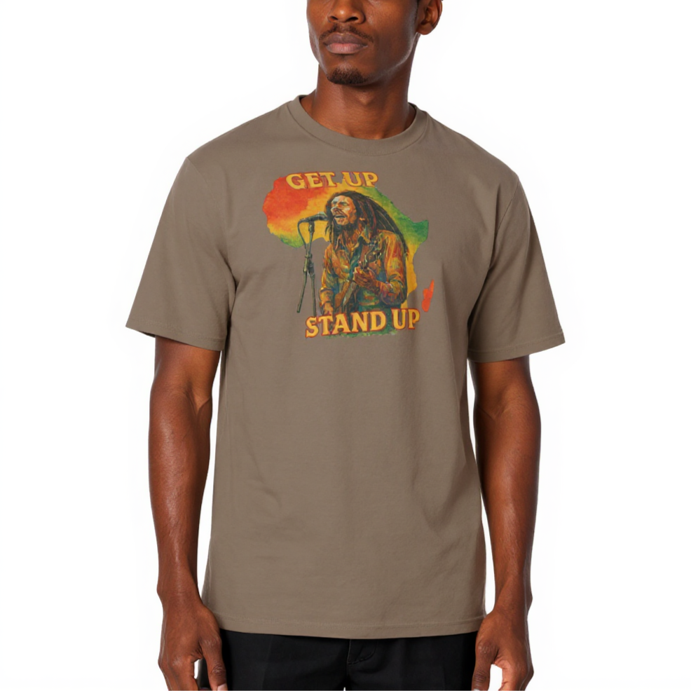 Men's Crewneck Cotton+Polyester Premium T-shirt | "Get Up, Stand Up"