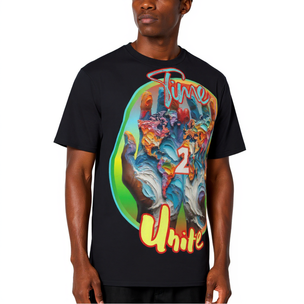 Men's Crewneck Cotton+Polyester Premium T-shirt | "Time 2 Unite"