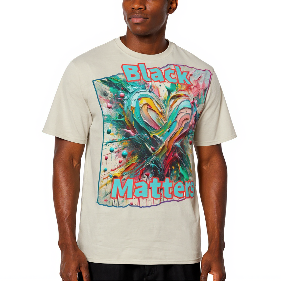 Men's Crewneck Cotton+Polyester Premium T-shirt | "BlackLoveMatters"