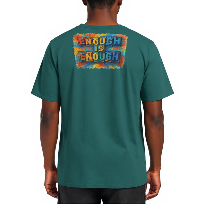 Men's Crewneck Cotton+Polyester Premium T-shirt | "Enough is Enough"