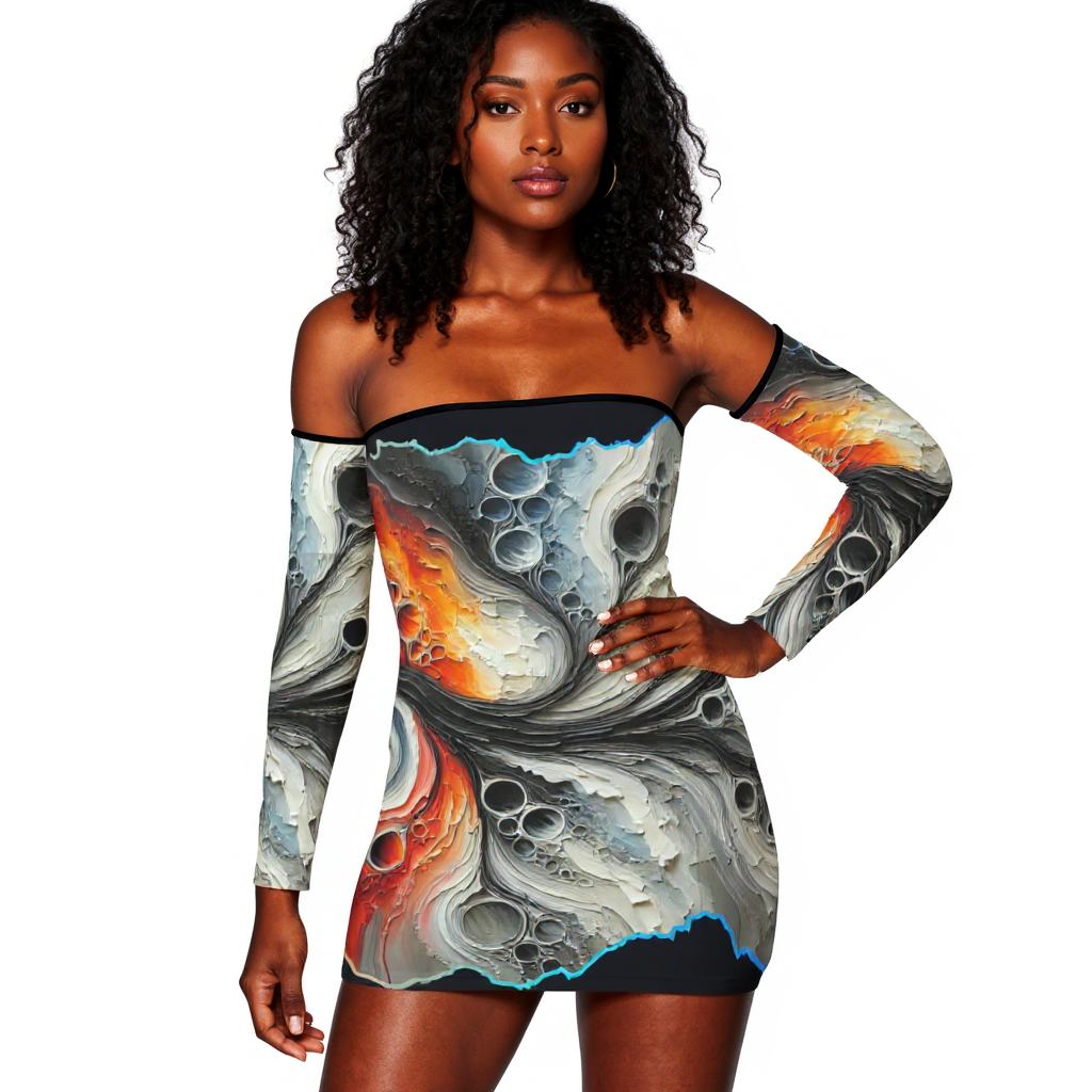 Sunset Siren Strapless Lace-Up Dress |"SnakePrint"