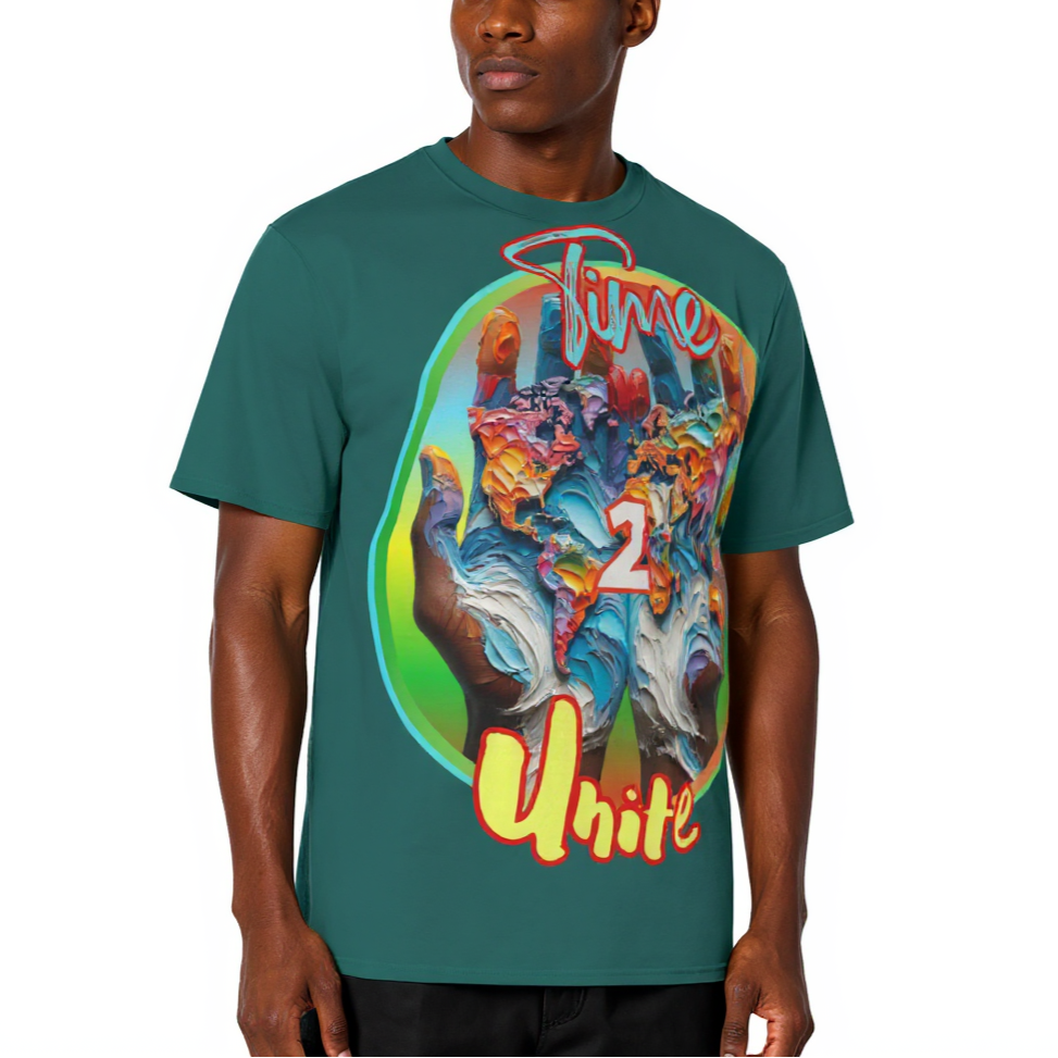 Men's Crewneck Cotton+Polyester Premium T-shirt | "Time 2 Unite"