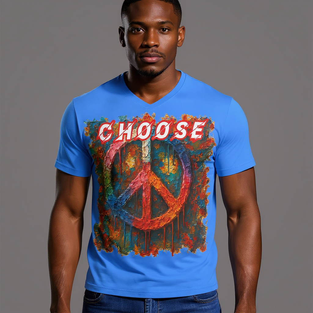 SoftSoul™ V-Neck Tee | "Choose Peace"