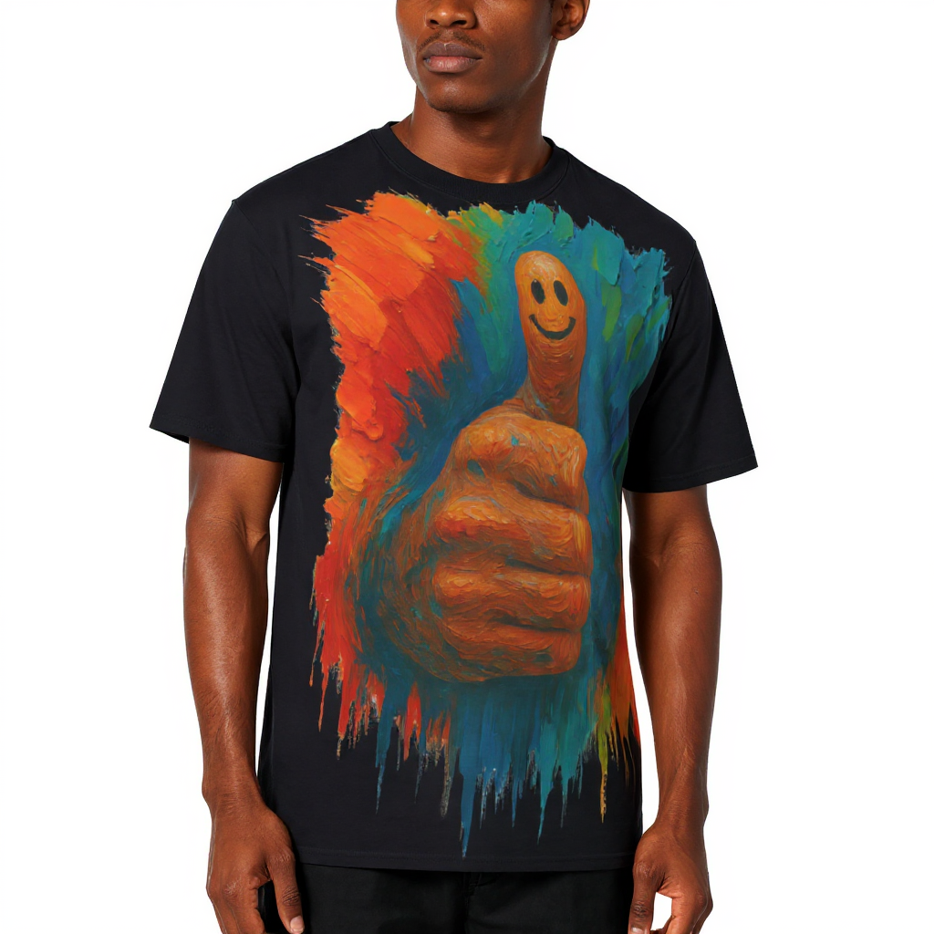 Men's Crewneck Cotton+Polyester Premium T-shirt | "Thumbs Up"