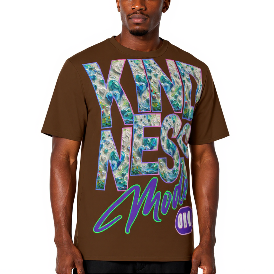 Men's Crewneck Cotton+Polyester Premium T-shirt | "Kindness Mode On"