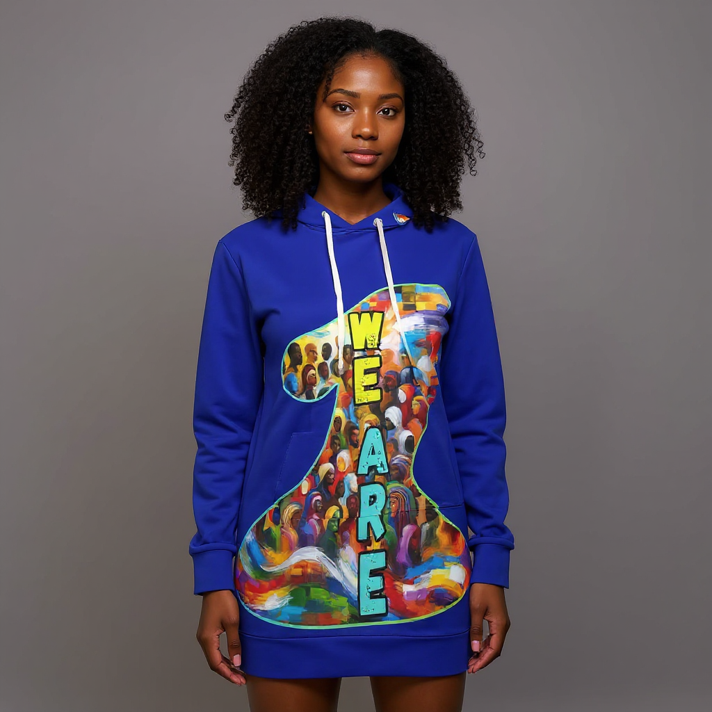 VelvetVibe™ Luxe Hoodie Dress | "We Are One"