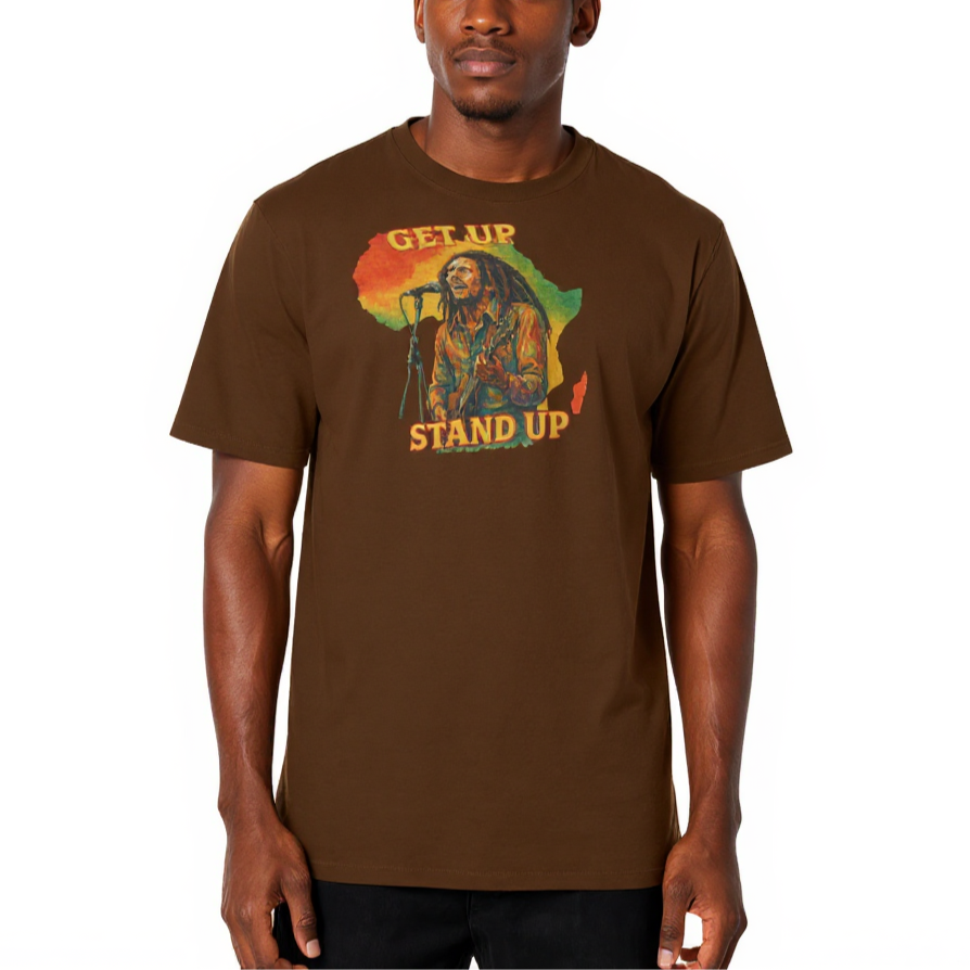 Men's Crewneck Cotton+Polyester Premium T-shirt | "Get Up, Stand Up"