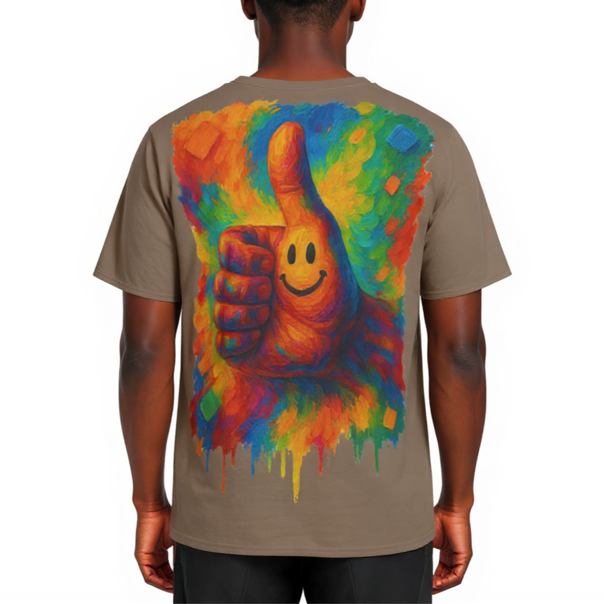 Men's Crewneck Cotton+Polyester Premium T-shirt | "Thumbs Up"