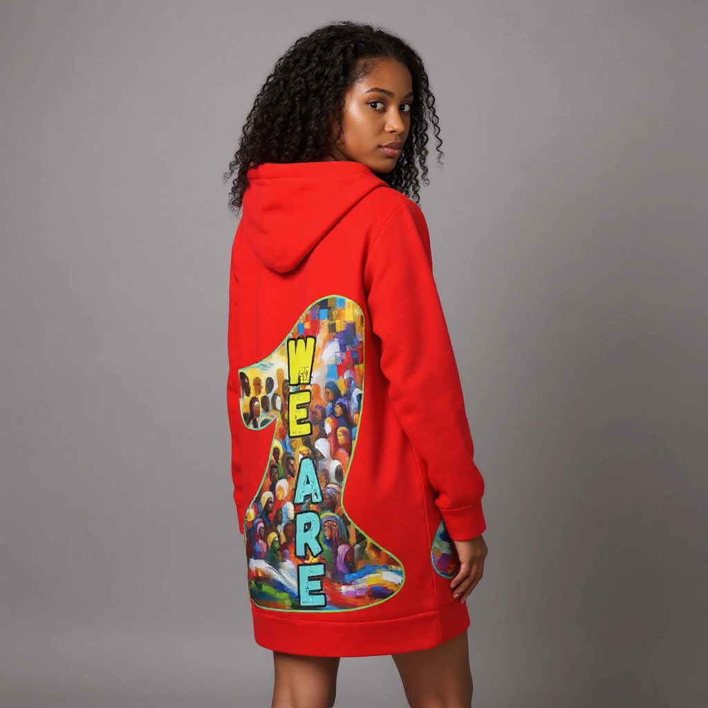 VelvetVibe™ Luxe Hoodie Dress | "We Are One"