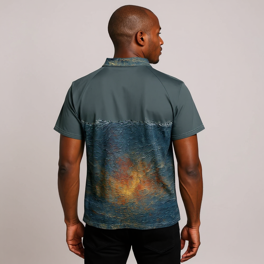 Island Icon Polo |"Sunset Abstract Print"
