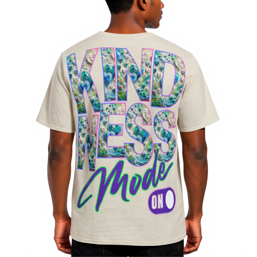 Men's Crewneck Cotton+Polyester Premium T-shirt | "Kindness Mode On"