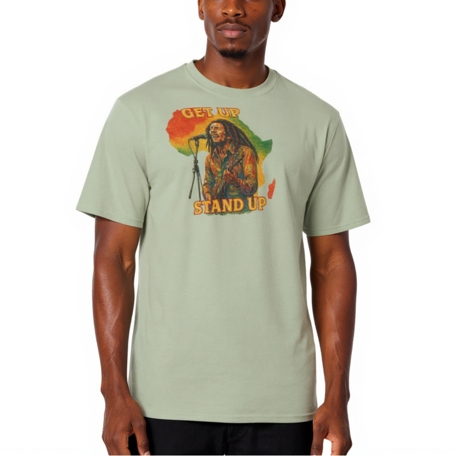 Men's Crewneck Cotton+Polyester Premium T-shirt | "Get Up, Stand Up"