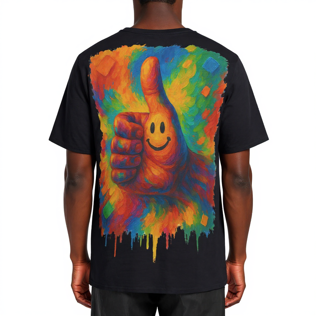 Men's Crewneck Cotton+Polyester Premium T-shirt | "Thumbs Up"