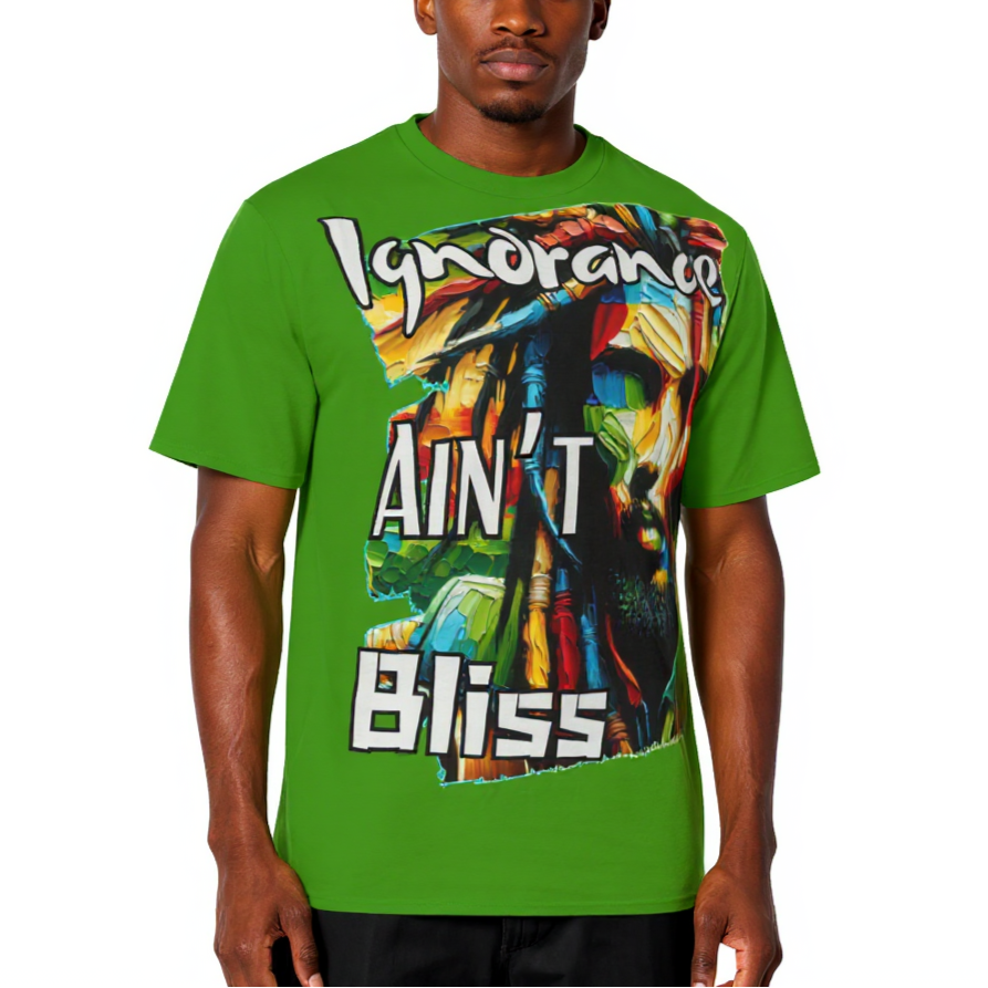 Men's Crewneck Cotton+Polyester Premium T-shirt | "Ignorance Ain't Bliss"