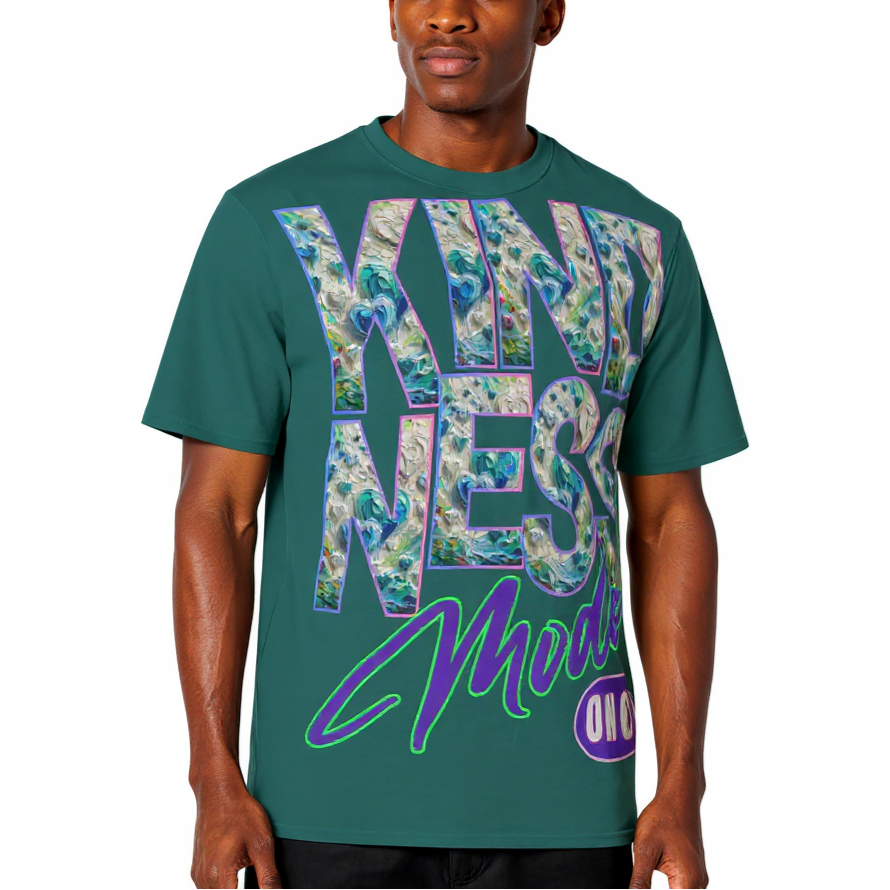 Men's Crewneck Cotton+Polyester Premium T-shirt | "Kindness Mode On"