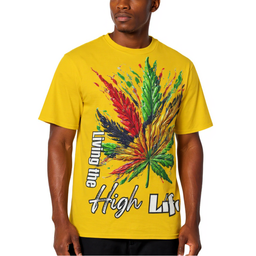 Men's Crewneck Cotton+Polyester Premium T-shirt | "High Life"