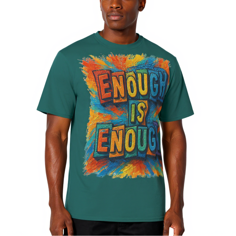 Men's Crewneck Cotton+Polyester Premium T-shirt | "Enough is Enough"