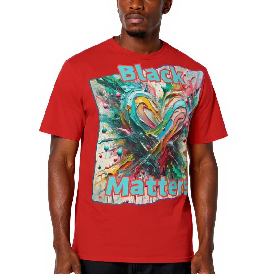 Men's Crewneck Cotton+Polyester Premium T-shirt | "BlackLoveMatters"