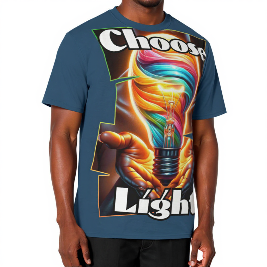 Men's Crewneck Cotton+Polyester Premium T-shirt | "Choose Light"