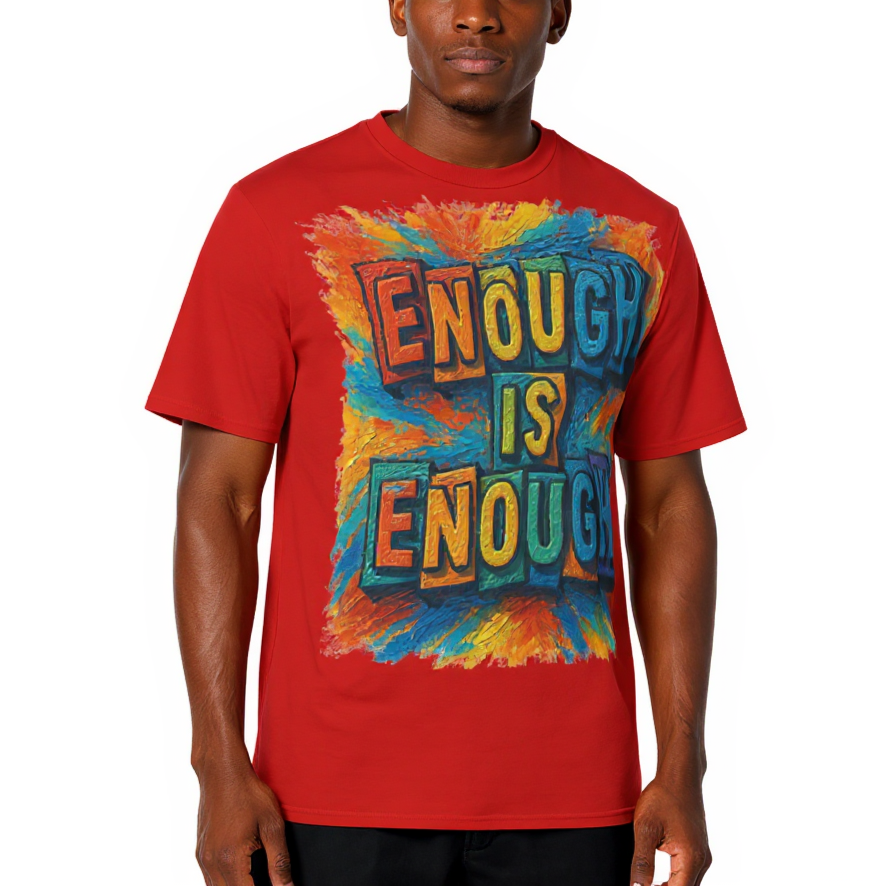 Men's Crewneck Cotton+Polyester Premium T-shirt | "Enough is Enough"