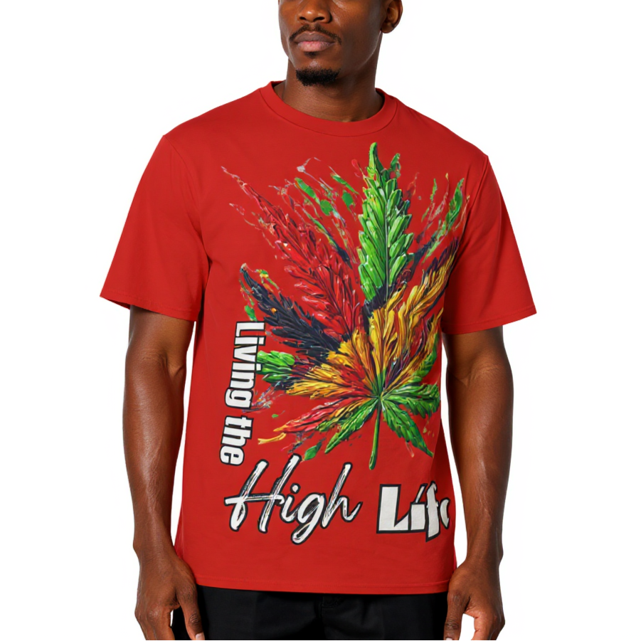 Men's Crewneck Cotton+Polyester Premium T-shirt | "High Life"