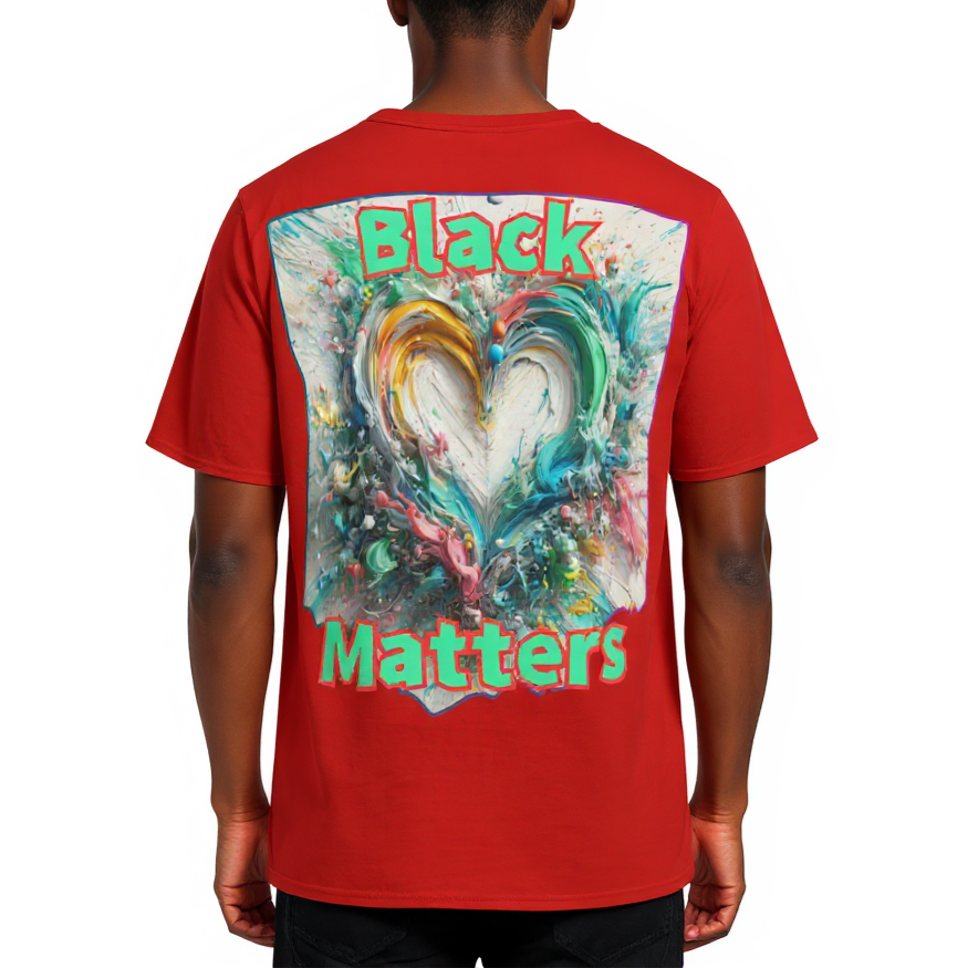 Men's Crewneck Cotton+Polyester Premium T-shirt | "BlackLoveMatters"