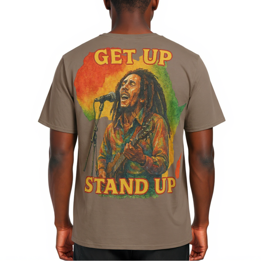 Men's Crewneck Cotton+Polyester Premium T-shirt | "Get Up, Stand Up"