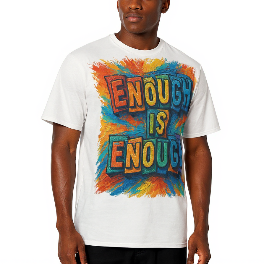 Men's Crewneck Cotton+Polyester Premium T-shirt | "Enough is Enough"