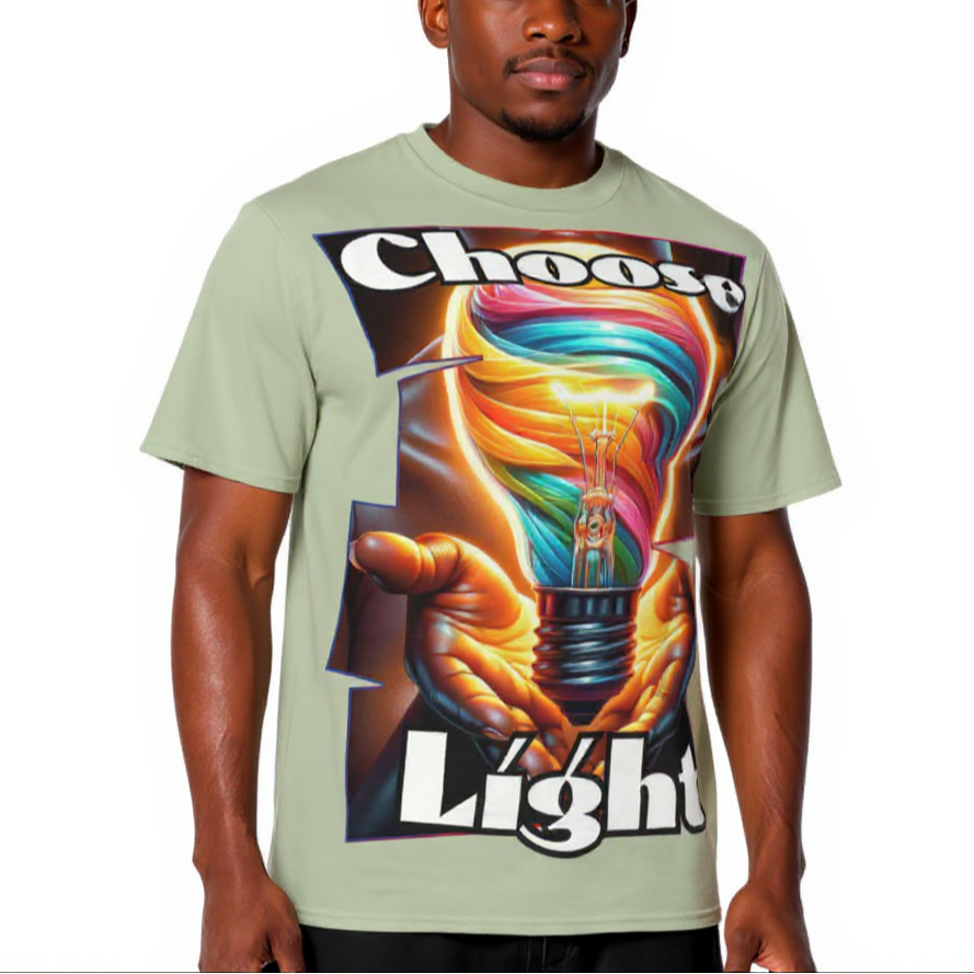 Men's Crewneck Cotton+Polyester Premium T-shirt | "Choose Light"