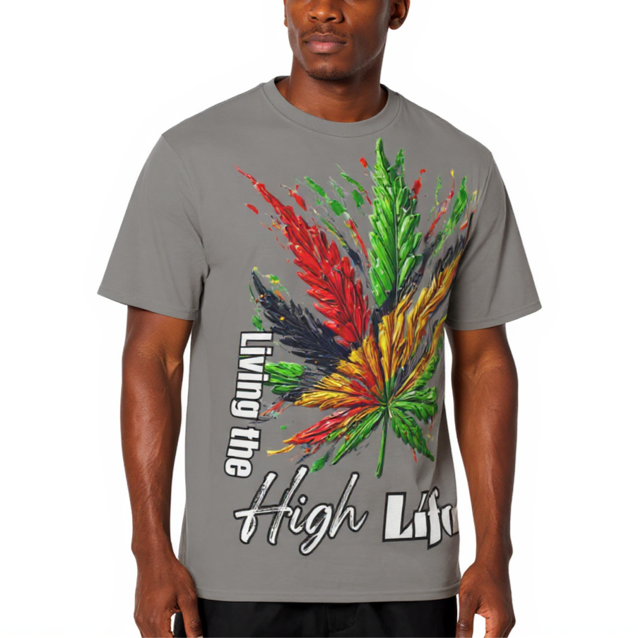Men's Crewneck Cotton+Polyester Premium T-shirt | "High Life"