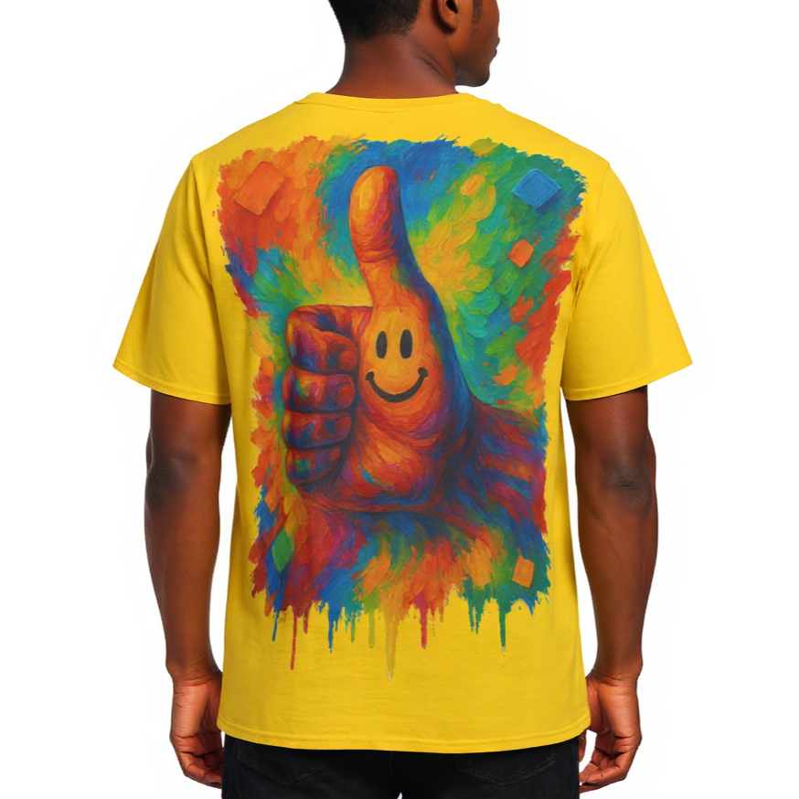 Men's Crewneck Cotton+Polyester Premium T-shirt | "Thumbs Up"