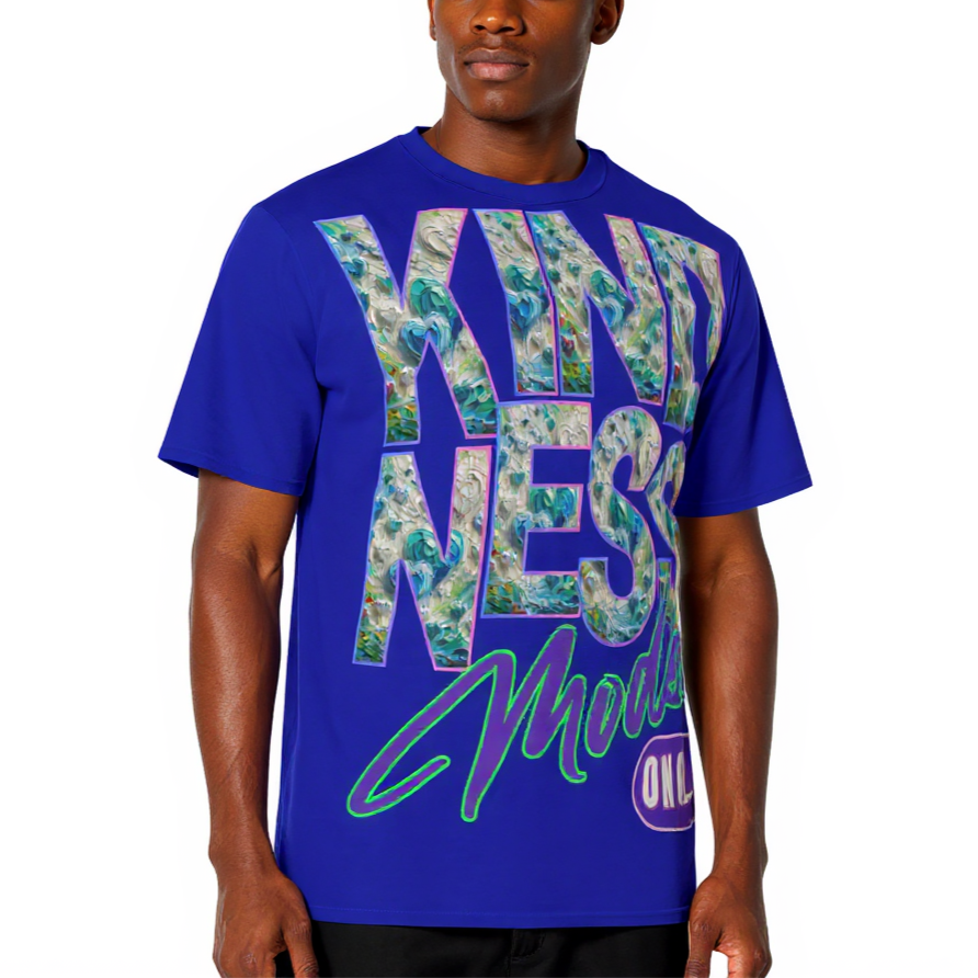 Men's Crewneck Cotton+Polyester Premium T-shirt | "Kindness Mode On"