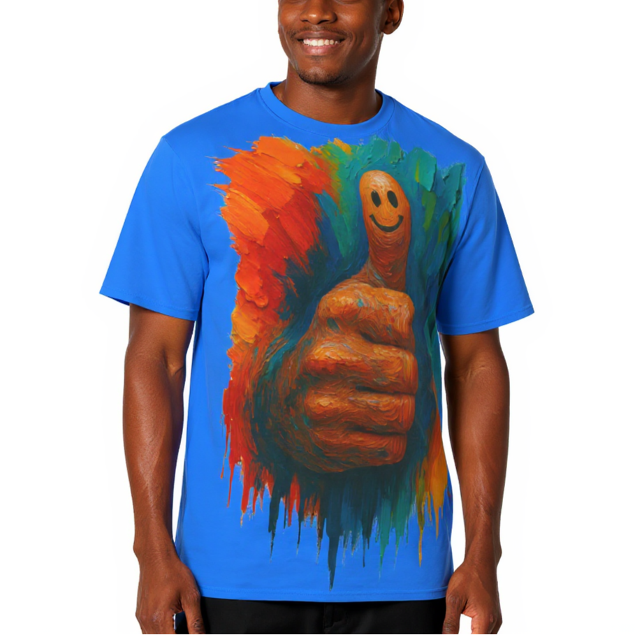 Men's Crewneck Cotton+Polyester Premium T-shirt | "Thumbs Up"