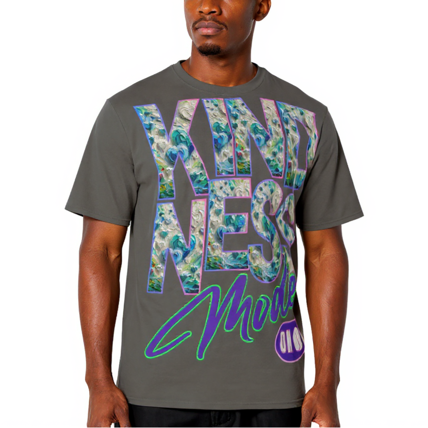 Men's Crewneck Cotton+Polyester Premium T-shirt | "Kindness Mode On"