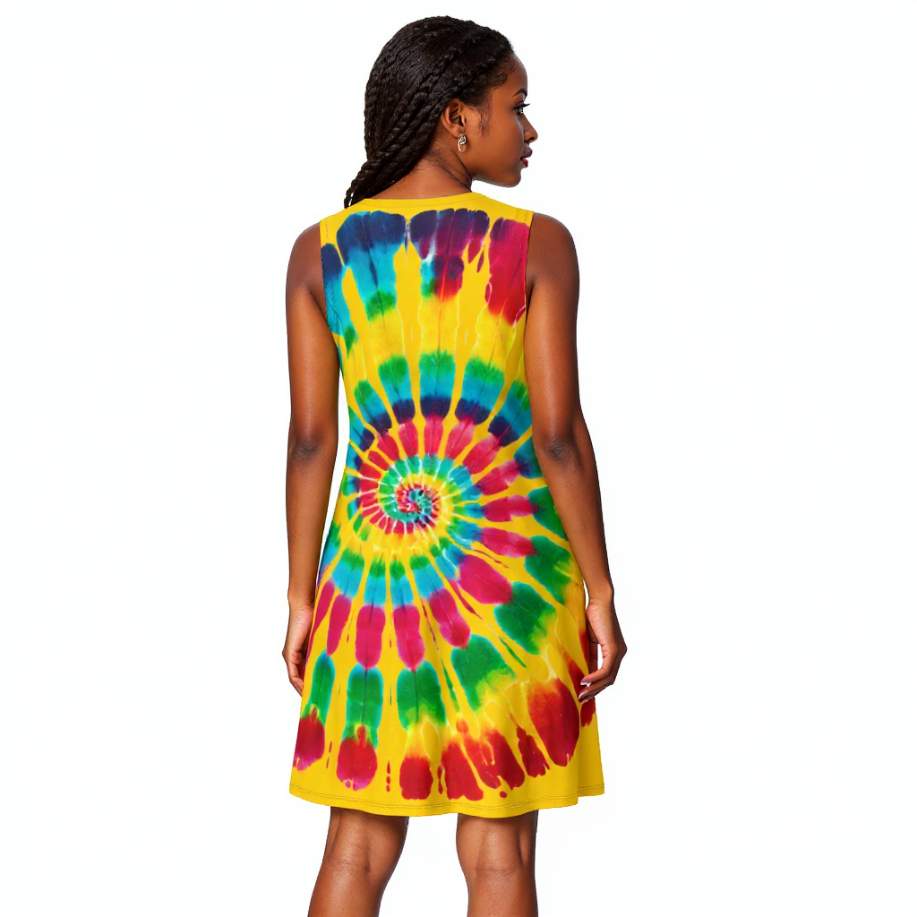 Island Breeze Casual Pocket Dress| "TieDye Abstract"