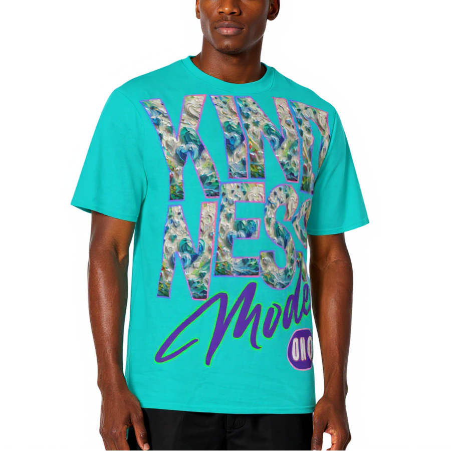 Men's Crewneck Cotton+Polyester Premium T-shirt | "Kindness Mode On"