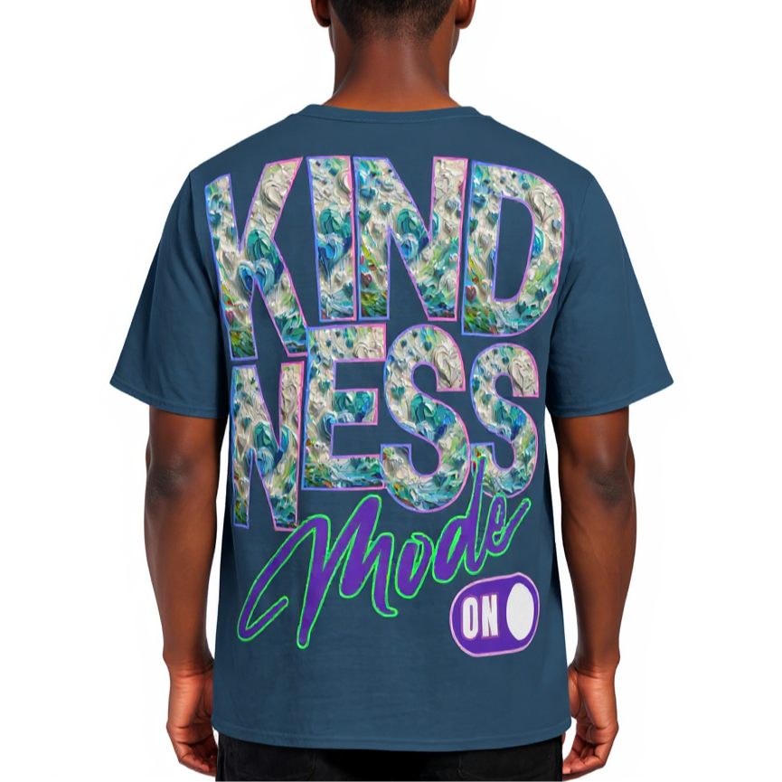 Men's Crewneck Cotton+Polyester Premium T-shirt | "Kindness Mode On"