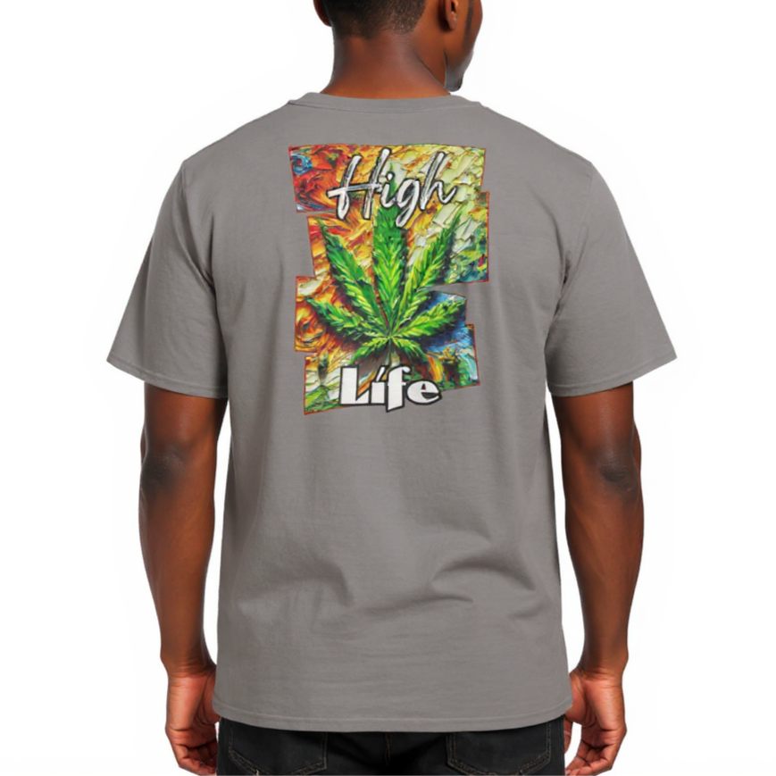 Men's Crewneck Cotton+Polyester Premium T-shirt | "High Life"