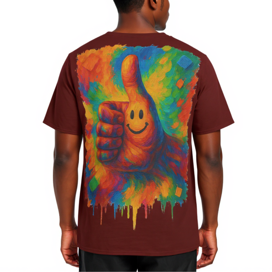 Men's Crewneck Cotton+Polyester Premium T-shirt | "Thumbs Up"