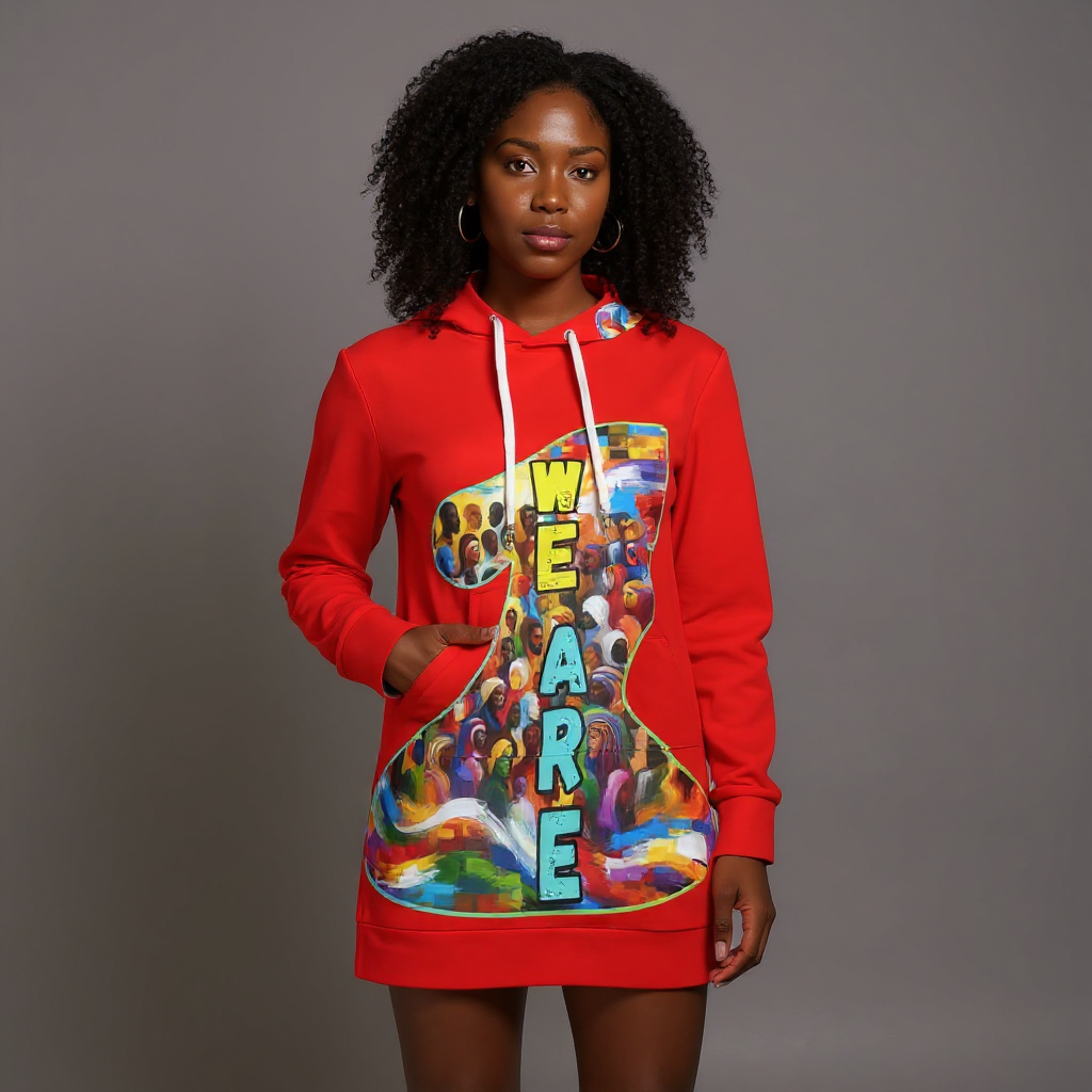 VelvetVibe™ Luxe Hoodie Dress | "We Are One"