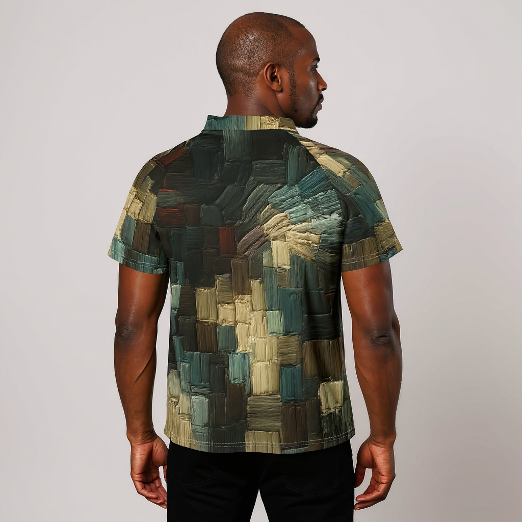 Island Icon Polo |"Paint Abstract Print"