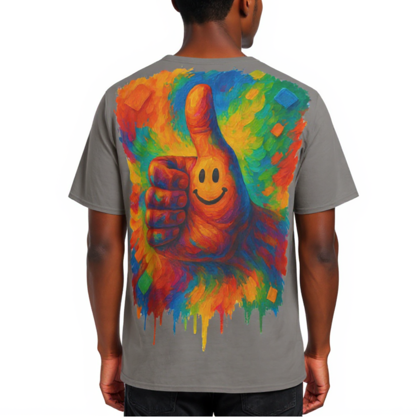 Men's Crewneck Cotton+Polyester Premium T-shirt | "Thumbs Up"