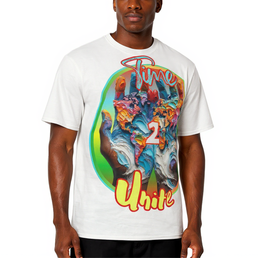 Men's Crewneck Cotton+Polyester Premium T-shirt | "Time 2 Unite"