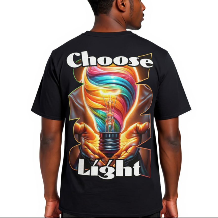 Men's Crewneck Cotton+Polyester Premium T-shirt | "Choose Light"