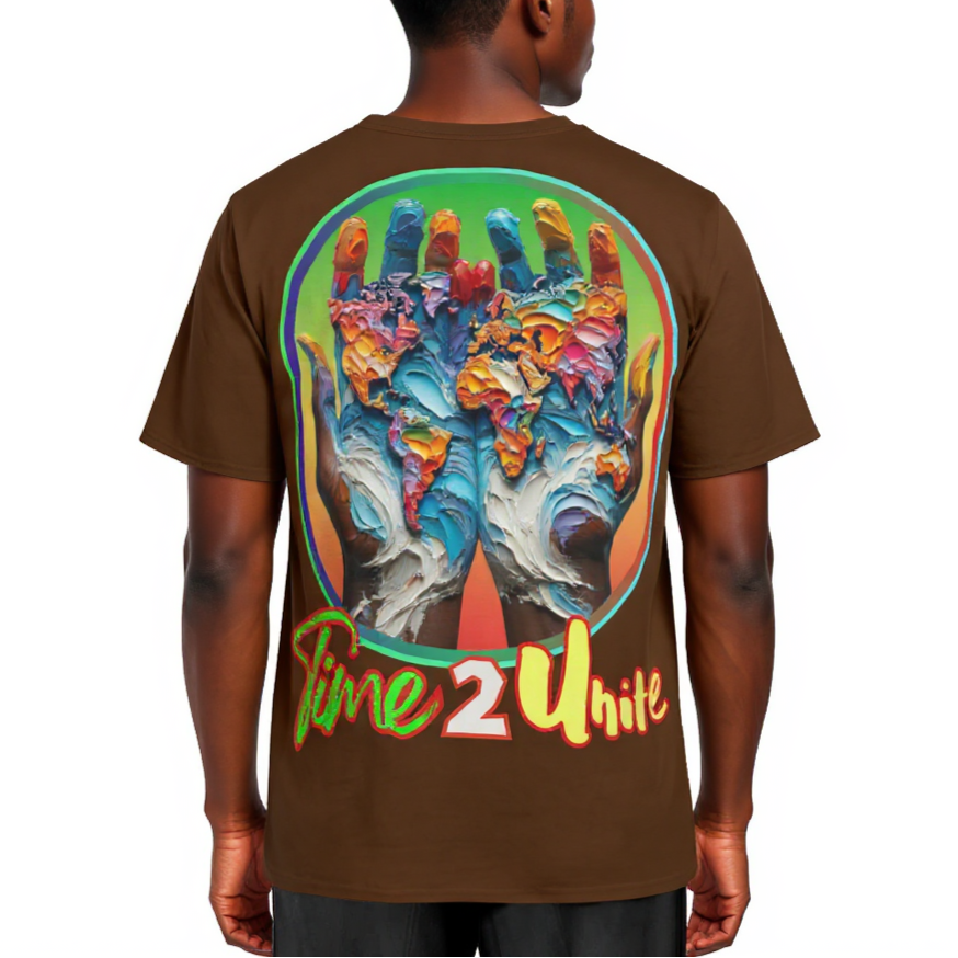 Men's Crewneck Cotton+Polyester Premium T-shirt | "Time 2 Unite"