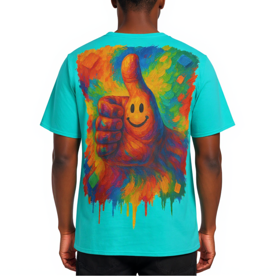 Men's Crewneck Cotton+Polyester Premium T-shirt | "Thumbs Up"