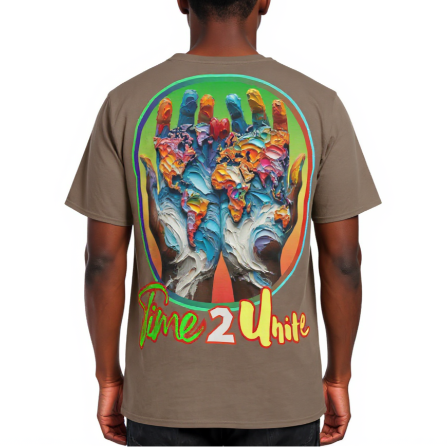 Men's Crewneck Cotton+Polyester Premium T-shirt | "Time 2 Unite"